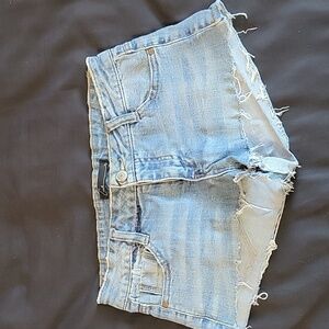 Cred NY denim, light wash, micro shorts